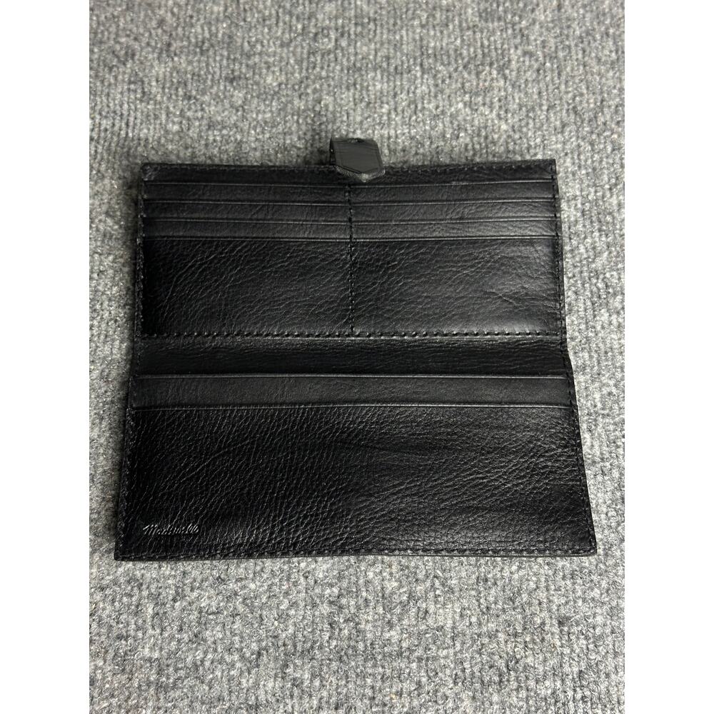 Madewell black leather Post wallet bifold tab closure sustainable 3.5x7.5 slim - Picture 7 of 9